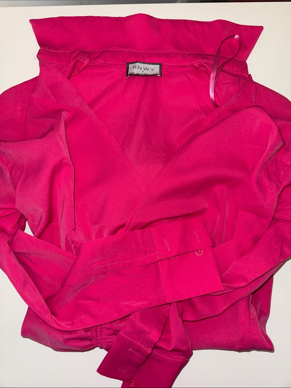 RNWY Hot Pink Wrap Blouse